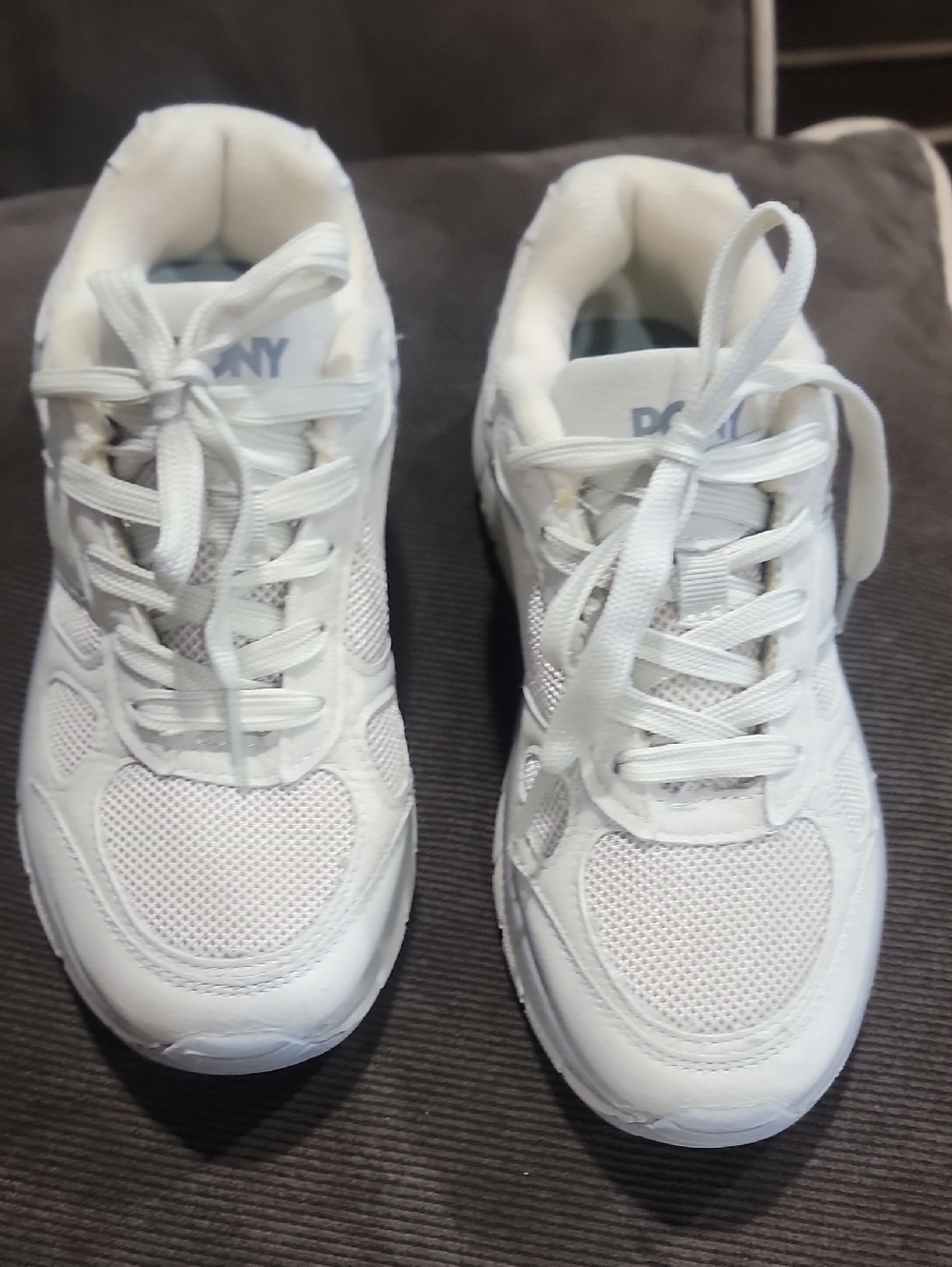 Pony White Mesh & Leather Lace-Up Sneakers